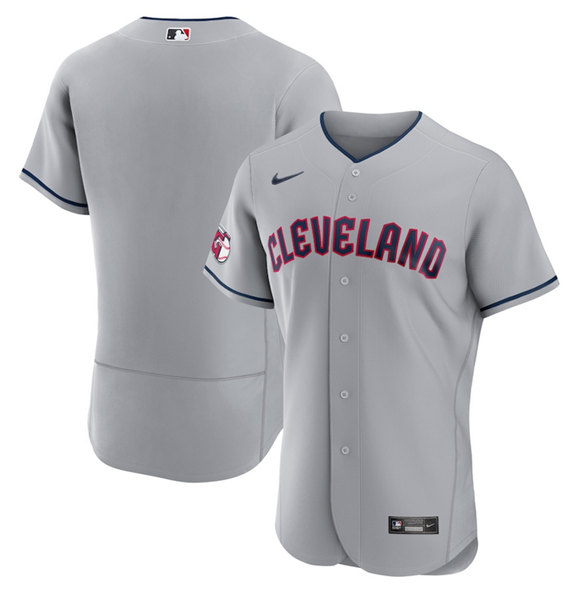 Men's Cleveland Guardians Blank Grey Flex Base Stitched Jersey Men's Cleveland Guardians Blank Grey Flex Base Stitched Jersey